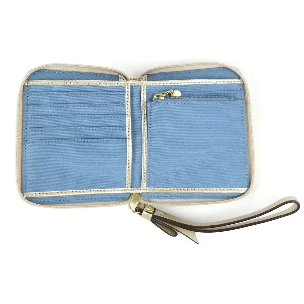 Coach Signature Poppy Plaid Small Wristlet